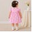 Baby Girl Pink Cotton Dress with Cherry Print, Peter Pan Collar & Puff Sleeves