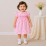 Baby Girl Pink Cotton Dress with Cherry Print, Peter Pan Collar & Puff Sleeves