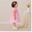 Baby Girl Pink Cotton Dress with Cherry Print, Peter Pan Collar & Puff Sleeves