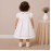 Baby Girl White Cotton Dress with Floral Embroidery & Blue Piping Collar