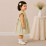 Olive Green Floral Embroidered Baby Girl Dress with Ruffle Sleeves & Back Bow
