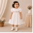 White Polka Dot Baby Girl Dress with Smocked Bodice & Peter Pan Collar