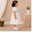 White Polka Dot Baby Girl Dress with Smocked Bodice & Peter Pan Collar