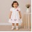 Baby Girl White Cotton Dress with Floral Embroidery & Peter Pan Collar