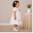 Baby Girl White Cotton Dress with Floral Embroidery & Peter Pan Collar