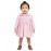 Calyx Clothing Baby Girls Soft Pink Smocked Dress with Peter Pan Collar | Full Sleeves Velvet Dress