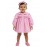 Calyx Clothing Baby Girls Soft Baby Pink Smocked Dress with Peter Pan Collar | Full Sleeves Cotton Dress