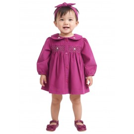 Calyx Clothing Baby Girls Soft Pink Smocked Dress ..