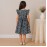 Girls Navy Floral Chiffon Dress with Ruffle Sleeves & Bow Ribbon Detail