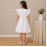 Girls White Cotton Dress with Floral Embroidery & Ruffle Sleeves