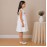 Girls White Cotton Dress with Floral Embroidery & Ruffle Sleeves