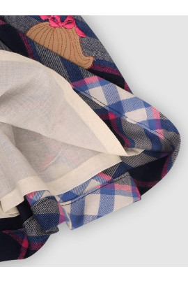 Calyx Clothing Kids-Girls Checked Cotton Peter Pan Collar Fit & Flare Dress