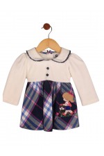Calyx Clothing Kids-Girls Checked Cotton Peter Pan Collar Fit & Flare Dress