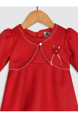 Calyx Clothing Girls Embroidered Round Neck A-Line Dress