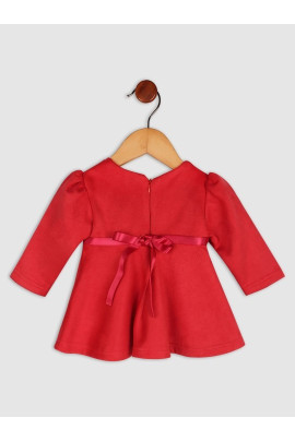 Calyx Clothing Girls Embroidered Round Neck A-Line Dress