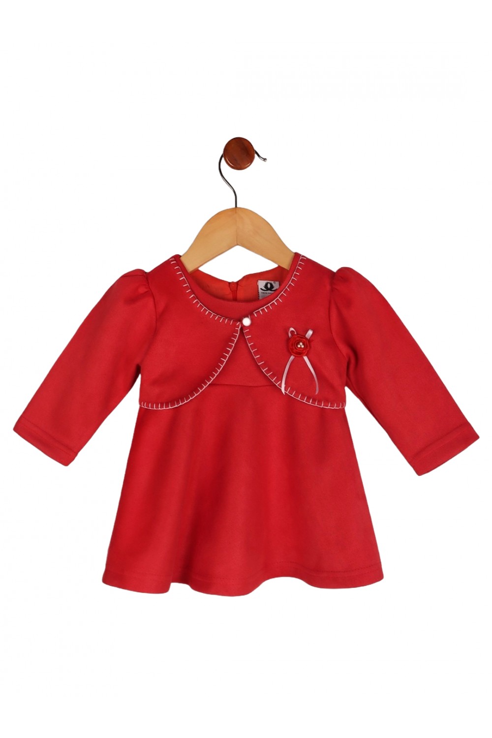 Calyx Clothing Girls Embroidered Round Neck A-Line Dress