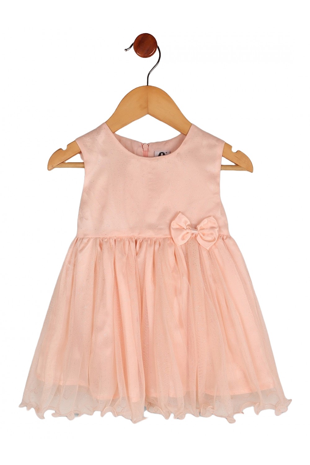 Calyx Clothing Girls Round Neck Satin Fit & Flare Dress