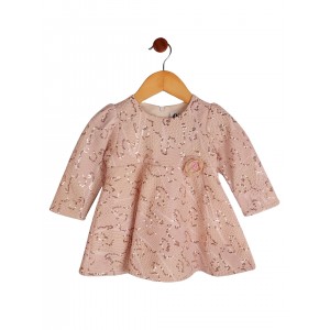 Calyx Clothing Girls Self Design Embellished Flared A-Line Dress