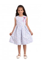 Calyx Clothing Girls Conversational Printed Cotton Fit & Flare Dress