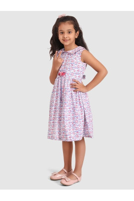 CALYX CLOTHING Girls Print Fit & Flare Dress