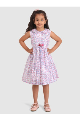 CALYX CLOTHING Girls Print Fit & Flare Dress