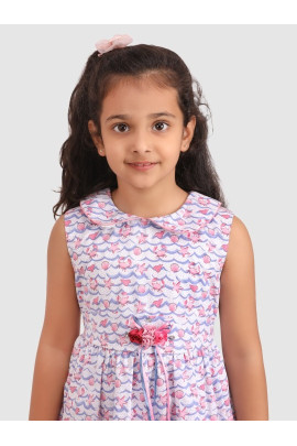 CALYX CLOTHING Girls Print Fit & Flare Dress