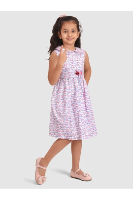 CALYX CLOTHING Girls Print Fit & Flare Dress