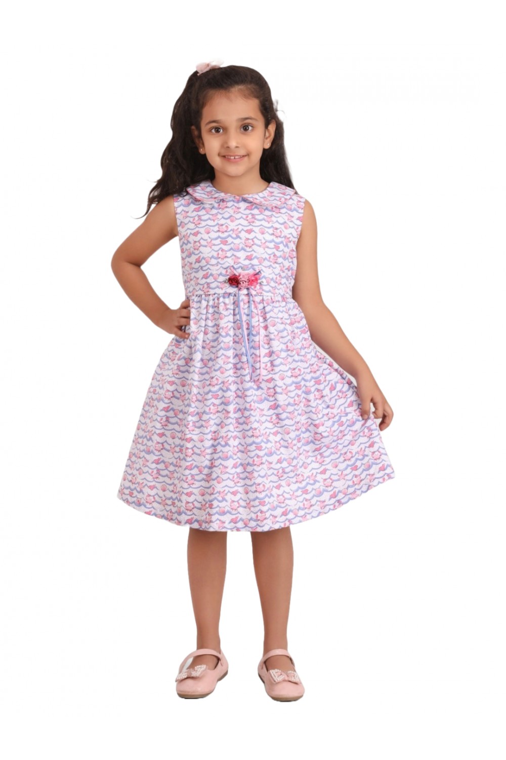 CALYX CLOTHING Girls Print Fit & Flare Dress
