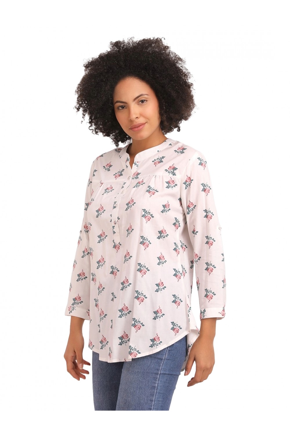 CALYX CLOTHING Floral Print Shirt Style Top