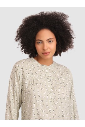 CALYX CLOTHING Floral Shirt Style Top Lime Green