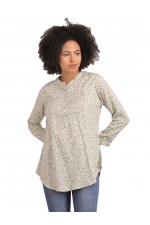 CALYX CLOTHING Floral Shirt Style Top Lime Green