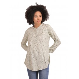 CALYX CLOTHING Floral Shirt Style Top Lime Green