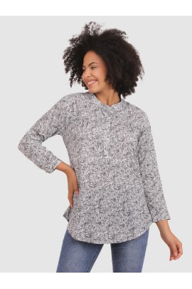 CALYX CLOTHING Mandarin Collar Regular Top