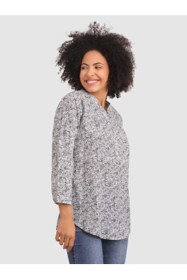 CALYX CLOTHING Mandarin Collar Regular Top