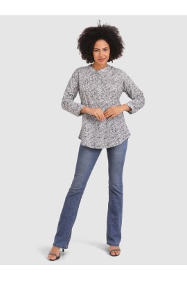 CALYX CLOTHING Mandarin Collar Regular Top