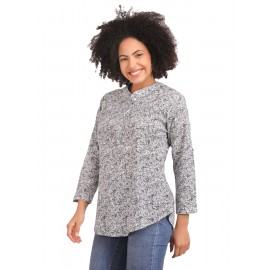 CALYX CLOTHING Mandarin Collar Regular Top