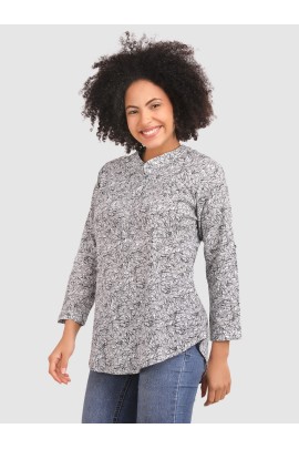 CALYX CLOTHING Mandarin Collar Regular Top
