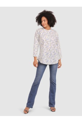 CALYX CLOTHING Floral Printed Cotton Top