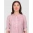 Calyx Clothing Striped Mandarin Collar Roll-Up Sleeves Cotton Top