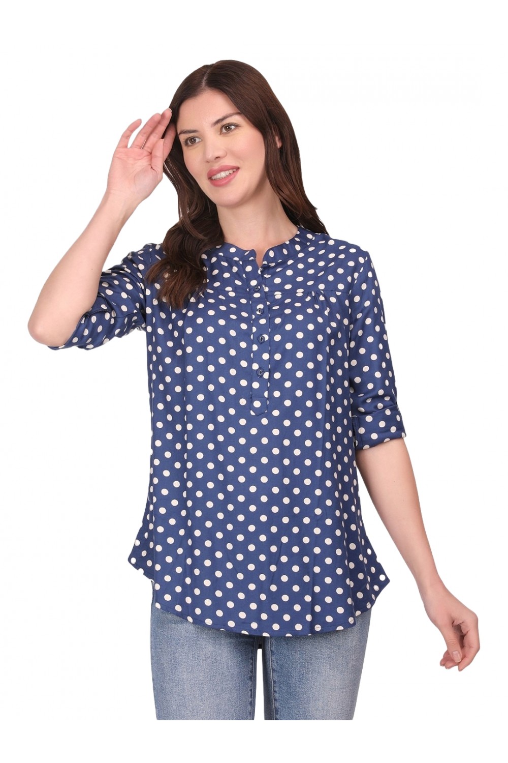CALYX CLOTHING Polka Dots Print Top