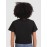CALYX CLOTHING Round Neck Cotton Boxy Top Black