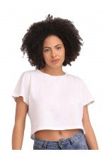 CALYX CLOTHING Round Neck Cotton Boxy Top White
