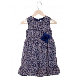 Calyx Clothing Girls Floral Print Round Neck Bow D..