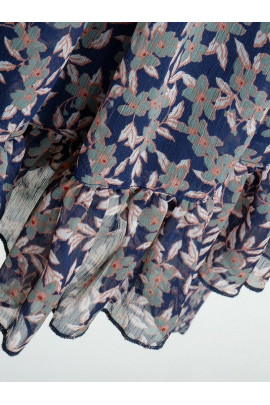 Calyx Clothing Girls Floral Print Round Neck Bow Detail Cotton A-Line Dress