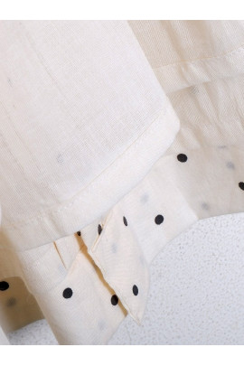 Calyx Clothing Infants Polka Dot Print Peter Pan Collar Puff Sleeves Cotton Empire Dress