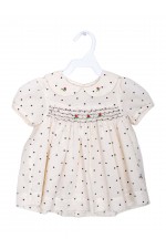 Calyx Clothing Infants Polka Dot Print Peter Pan Collar Puff Sleeves Cotton Empire Dress
