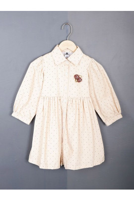 Calyx Clothing Embellished Print Peter Pan Collar A-Line Dress
