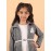 CALYX CLOTHING Stylish Grey and White Shrug Set for Girls with White brooch – Shrug & Extended Frock Styled Pleated Tunic | Party & Casual Wear