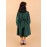 CALYX CLOTHING Girls' Green Corduroy Shirt Dress with White Bow Details