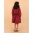 CALYX CLOTHING Girls' Maroon Corduroy Shirt Dress with White Bow Details